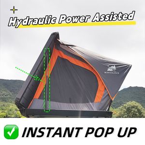 Tente de toit rigide en polyester imperméable pour 2 personnes pour le <span class=keywords><strong>camping</strong></span> en voiture avec ouverture automatique rapide et design écologique - Product Image 4