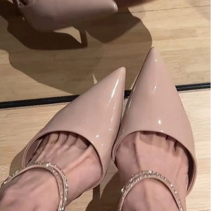 women's elegant pointed-toe sandals <b>shoes</b> stiletto heel fitted arch cover lining rubber sole wedding party formal dress <b>shoes</b> - Product Image 5