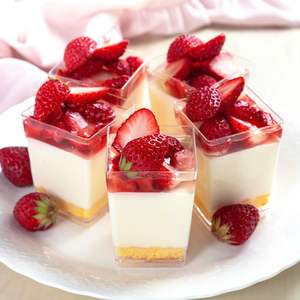 Tasses à dessert compotées en plastique jetables de 8 oz, petits gobelets carrés en plastique transparent, gobelets à dessert, bol de service - Product Image 3