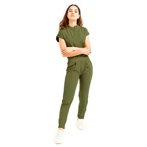 In Voorraad Polyester Stack 4 Way Stretch Anti Fluidos Nurse Scrub Leveranciers Geborduurd Met Logo Jogger Scrubs Voor Mannen Uniform