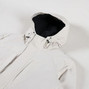 Chaqueta de Forro Polar Cortavientos Personalizada para Hombre, Chaqueta Impermeable con Capucha, Chaqueta Cortavientos con Forro Polar Beige - Product Image 4