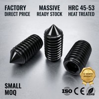 Vis sans tête à embase conique DIN914 en acier au carbone oxydé noir, classe 10.9 12.9, filetage grossier pour l'automatisation