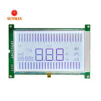 Modul Layar LCD Segmen Positif FSTN Kustom dengan Sentuh, 8 Digit 17 Simbol I2C 5V Lampu Latar Putih SMS07155