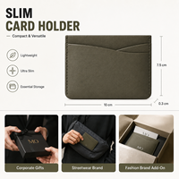 Cartera Delgada RFID Verde Oliva en Cuero Verde Premium para Promociones Corporativas y Accesorios de Comercio Electrónico