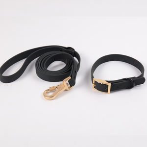 Suministros para mascotas Correa negra impermeable para perros LOGOTIPO personalizado Correa duradera de goma de Pvc para perros pequeños y medianos - Product Image 1