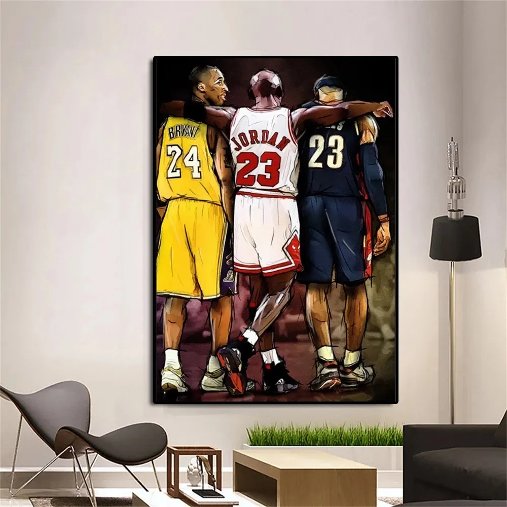 Basketball Star Poster And Prints Canvas Paintings Wall Art Kobe Bryant Picture for Living Room Boys Home One Piece Decoration