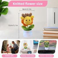 Ornement de pot de fleurs artificiel en crochet fait main, motif dragon végétal mignon et émotionnel, pour la décoration de la maison et du bureau