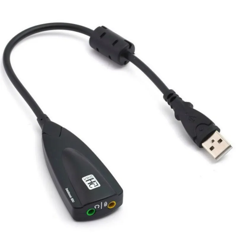 Adaptor 7.1 Kartu Suara USB Eksternal, 5 Hv2 USB Ke 3D CH Suara Antimagnetik Headset Audio Jack 3.5Mm untuk Laptop PC