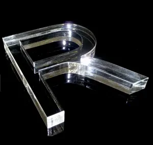 20 mm thick clear acrylic letter flat bed laser cut acrylic crystal template