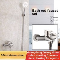 Robinet de douche et baignoire monocommande en acier inoxydable 304, finition brossée, mitigeur céramique chaud/froid, design moderne, doux, directement de l'usine