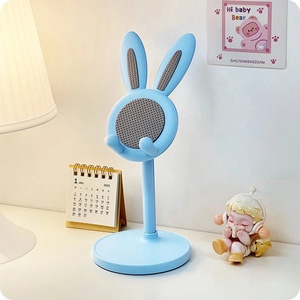Support de téléphone portable de bureau, design mignon avec oreilles de lapin, télescopique, antidérapant, organisateur de tablette de bureau pour femmes, utilisation à domicile ou au bureau - Product Image 2