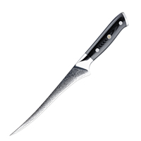 Couteau à désosser en acier damas de qualité supérieure japonais 67 couches 10Cr15Mov Couteau à filet de chef de cuisine en acier à haute teneur en carbone avec manche G10