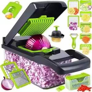 16-in-1 Multifunctional <b>Onion</b> Chopper with Container Cheese <b>Slicer</b> Food Chopper 8 Blades Veggie Vegetable Chopper - Product Image 1
