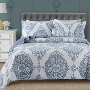 ผ้าฝ้าย100% หรูหราเตียงคิงไซส์ธรรมดาผ้าห่มขายส่งผ้าคลุมเตียงบนเตียงสีทึบที่กำหนดเอง