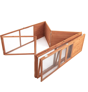 Eco-friendly Modern Solid Wood Outdoor Pet Rabbit Run Weather-resistant Portable Small Animal Playpen Chicken Guinea Pig Ferret - Product Image 5