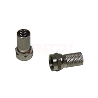 Conector F macho Twist on F para Wire Satellite RG6 Coax RF Metric Imperial System Connector