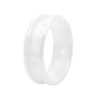 Blau-weißer Keramik-Ringkern für DIY-Einlage, personalisierter Ehering, Keramik-Blanko-Ring, romantischer Modeschmuck für Frauen