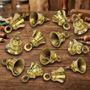 IBS <b>Brass</b> Creative Ornament Pooja <b>Bell</b> Handcrafted Digital Printing Temple Chain Festival Home Decoration Pooja Accessories (Set - Product Image 3