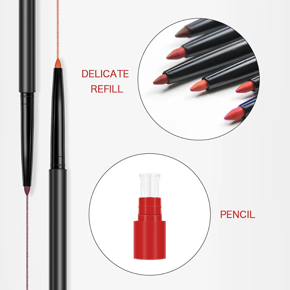ดินสอเขียนขอบปากสีแดงกันน้ำได้ตามต้องการ