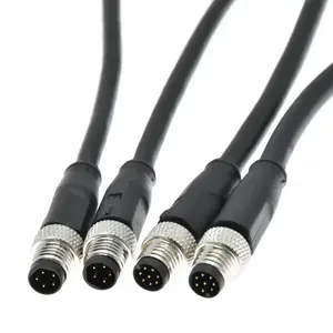 ปลั๊กตรงตัวผู้ตัวเมีย12ขา8pin 5PIN 4Pin 3pin ขั้วต่อ M12กันน้ำ - Product Image 2