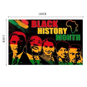Drapeau du patrimoine afro-américain pour le Mois de l'histoire des Noirs, décorations et fournitures afro-africaines, bannière, panneau d'émancipation, toile de fond 110x180cm - Product Image 4