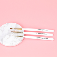 Fournisseur de brosses à ongles en gel, vente en gros de kit d'outils de manucure de haute qualité, manche en bois blanc, pinceau à ongles en gel Kolinsky
