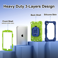 Étui de tablette en silicone PC antichoc, coque de protection robuste avec support à 360° pour iPad 9.7 5e et 6e génération 2017 2018 Pro 9.7
