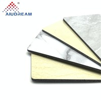 Tableau des couleurs RAL moderne et écologique Panneaux composites en aluminium à texture de pierre de grain de bois antistatiques et ignifuges pour l'extérieur