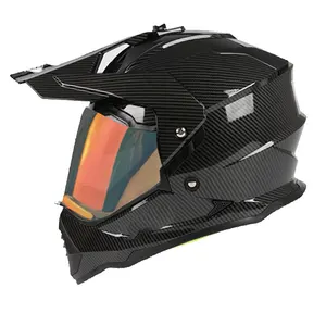Rally helm aman dan tahan benturan Motocross helm motor Off-road helm sepeda motor untuk sepeda motor sesuai Windscreen