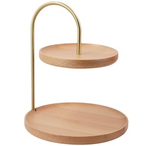 Boîte à bijoux en bois massif, support de rangement rond de bureau, organisateur multifonctionnel autoportant, porte-clés décoratif en acier inoxydable - Product Image 5