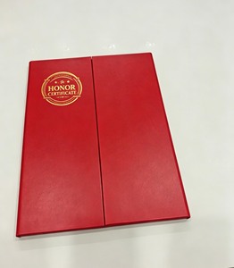 Porte-certificat en cuir de luxe avec logo personnalisé, couverture de diplôme éclairée par LED - Product Image 1