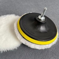 Disque de ponçage en laine de haute qualité avec support auto-agrippant, tampons de polissage en laine, roue de polissage pour perceuse-polisseuse