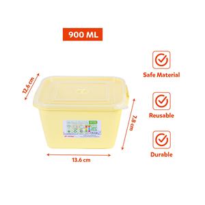 Recipiente de Plástico Transparente Vi Hung de 900 ml, Cuadrado, para Almacenamiento de Alimentos, con Tapa Reutilizable, Contenedor de Alimentos para Cocina, Duradero, Ecológico, Libre de BPA - Product Image 6