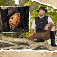 Bottes de pirate médiévales pour hommes, style Renaissance, mi-mollet, en similicuir PU, vintage, steampunk, gothique, pour Halloween et cosplay