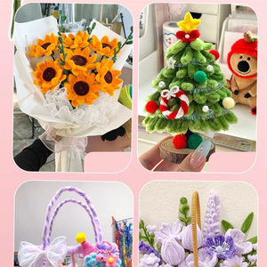 Limpiapipas de Chenilla de 8mm de Grosor para Hacer Ramos de Girasoles, Limpiapipas a Granel para Manualidades Educativas, Colores Brillantes para Proyectos de Flores DIY - Product Image 4