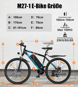 Expédition rapide dans l'UE ! Vélo électrique de montagne 27,5 pouces 250W, autonomie 70 km, suspension avant, étanche IP65, en stock en Europe - Product Image 5