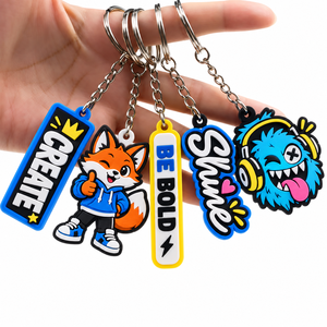 Porte-clés personnalisé en PVC, logo personnalisé en forme de dessin animé, design 2D/3D, porte-clés promotionnels personnalisés en PVC pour sac - Product Image 1