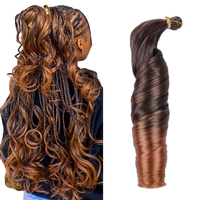 Extensions de cheveux tressées au crochet style poney, spirales dreadlocks, boucles françaises, en fibre haute température, tissage teint, trame unique 150g
