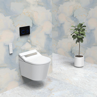 Dinding dipasang Toilet ABS plastik Dual Flush Plate tombol Panel tekan kaca hitam kontrol sentuh Flush Plate