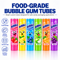 Tube d'emballage pour chewing-gum de qualité alimentaire avec logo personnalisé, 40 ml, en aluminium et plastique laminé, imprimé UV, avec bouchon à vis