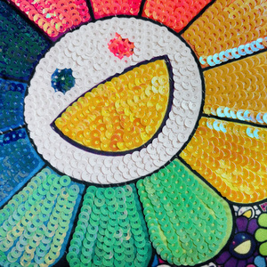 Hoa Hướng Dương Thêu Kỹ Thuật Số In Ấn Vòng Đầy Màu Sắc Nhỏ Màu Vàng Bảy Biển Miếng Bọt Biển Bé Phim Hoạt Hình Các Bản Vá Lỗi Mặt Trời Hạt Sequins Hoa - Product Image 5