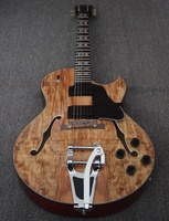 Weifang Rebon 6 String Spalted Maple Hollow Body Jazz Electric Guitar
