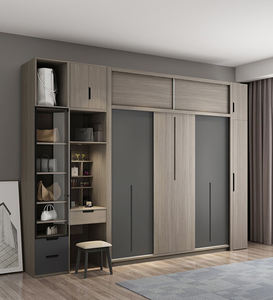 ตู้เสื้อผ้าไม้จริงแบบเลื่อนสไตล์มินิมอลสำหรับห้องนอนยุโรปเหนือ ดีไซน์ทันสมัย - Product Image 3