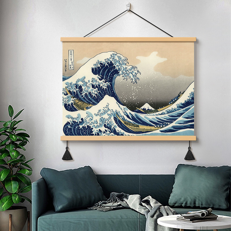 Affiche de Jardin La grande vague de Kanagawa - peinture de Katsushika