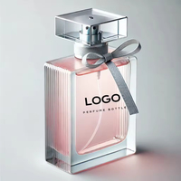 Flacon de parfum en verre transparent de luxe, vide, rond, 30 ml, 50 ml, 100 ml, flacon d'échantillon de parfum en verre unique