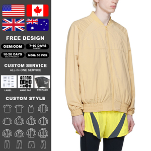 Veste bomber légère pour homme KingSen OEM, séchage rapide, respirante, coupe-vent, poignets élastiques, fente arrière, fermeture éclair intégrale, vêtements de sport d'extérieur - Product Image 2