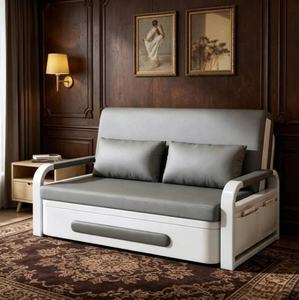 <span class=keywords><strong>Divano</strong></span> <span class=keywords><strong>Letto</strong></span> Moderno Comprimibile con Telaio in Metallo Anti-Deformazione, Schiuma ad Alta Densità, Rivestimento in Pelle, Adatto ai Gatti, per Soggiorno Piccolo - Product Image 4