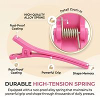 Pinces à cheveux de sectionnement de 6,5 cm de long, pinces de coiffure antidérapantes sans trace pour coiffeurs professionnels