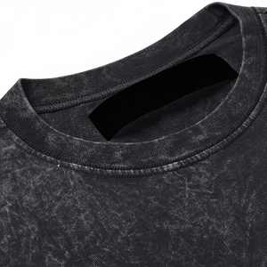 Camiseta lavada con ácido Vintage con logotipo personalizado para hombre, Camiseta extragrande en blanco de algodón pesado, Camiseta de algodón 100% para hombre - Product Image 1