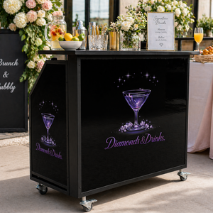 Barra Plegable Personalizable, Mueble de Barra Curva Plegable con Luces y Logotipo en Venta - Product Image 1